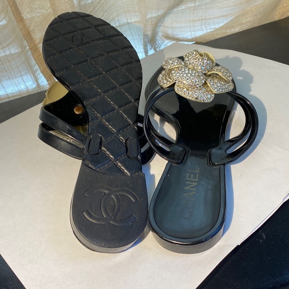 Chanel thong jelly sandals slides 38-8 Italy flip-flops flats mules slip-ons ins - Picture 6 of 8